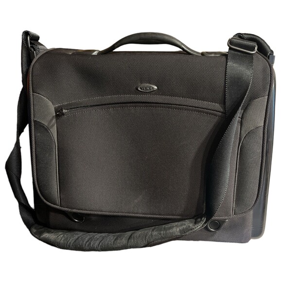 TUMI T3 Messenger Bag Flip Flap Black Briefcase 13in Laptop Computer 6401STE - Picture 1 of 12